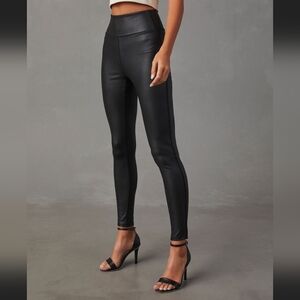 Vici Travolta Faux Leather Black Leggings NWOT Size Large